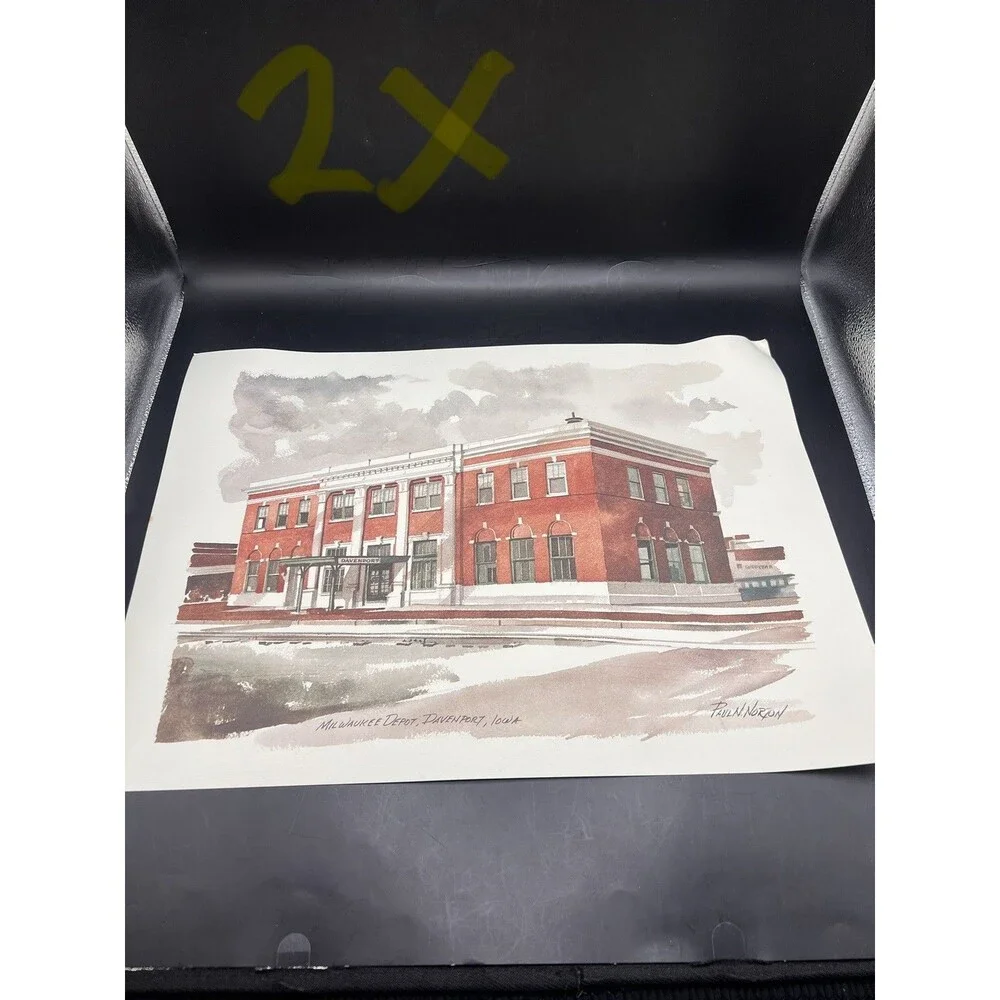 Lot Of 5 Paul N. Norton Quad Cities Railroad Depot Prints Rock Island Davenport